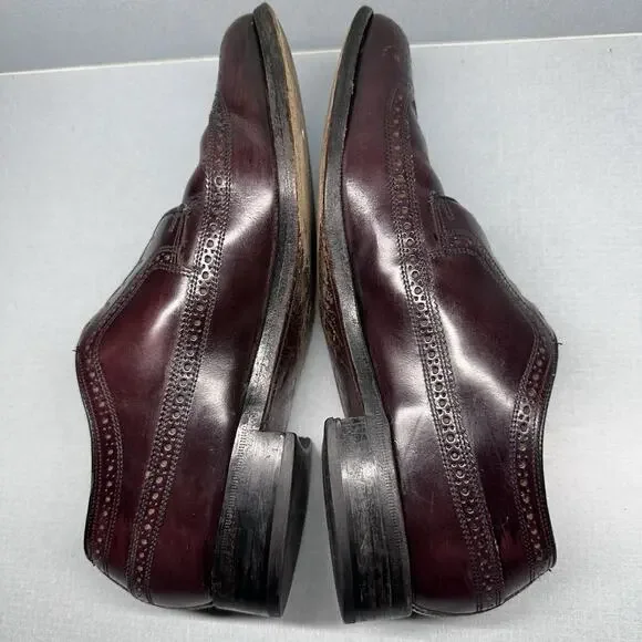 Men's Florsheim Imperial Kenmoor Longwing Oxfords Dress Shoes SZ 7.5 D Burgundy - Picture 11 of 16